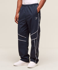 Retro Crinkle Track Pants Heavy Blue